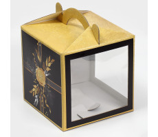 Коробка кондитерская с окном, сундук, "Новогодний шик" 20*20*20см 9019652